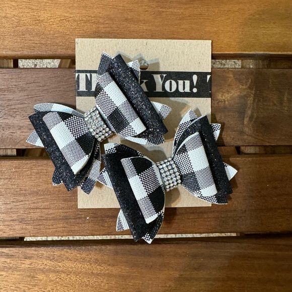 NWOT Handmade Christmas Hair Bows 3pcs / Santa Claus - Picture 6 of 9